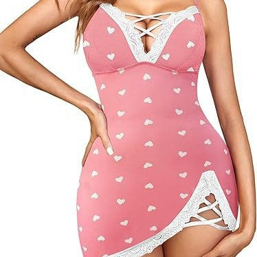 Lace Trim V-Neck Modal Sleep Dress