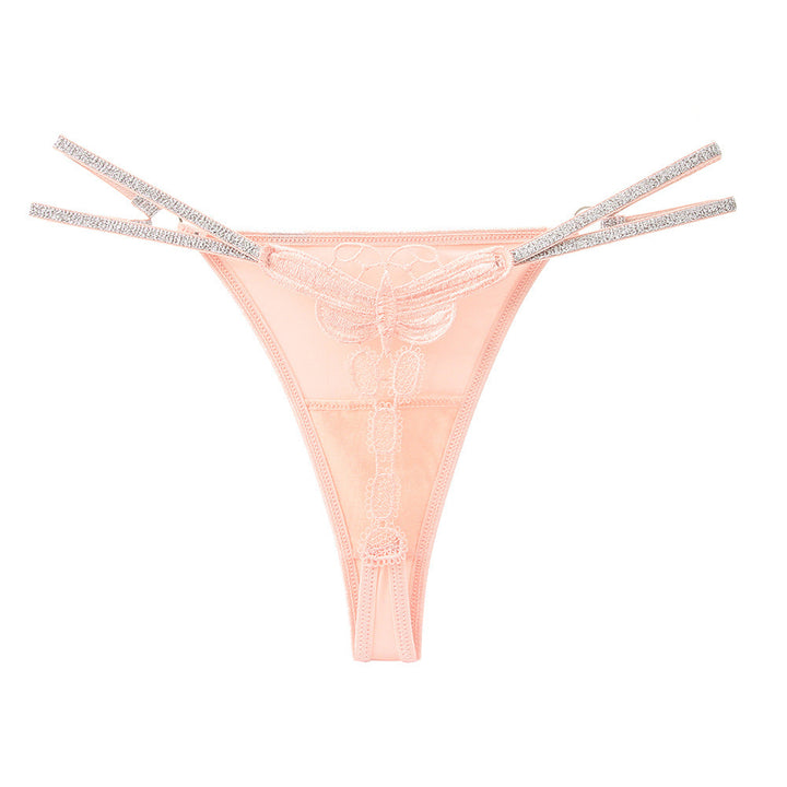 Ice Silk Seamless Sexy Water-soluble Flower Embroidery Temptation Thong