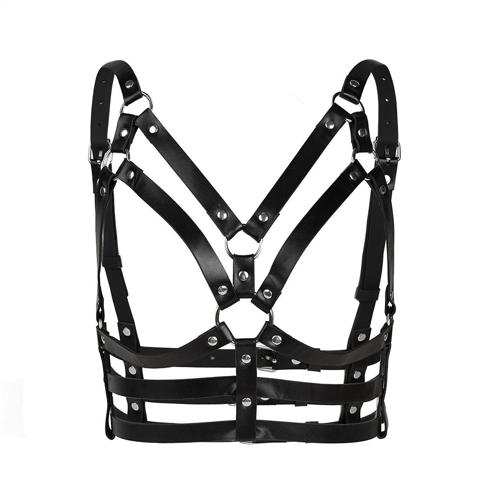 Leather bondage corset