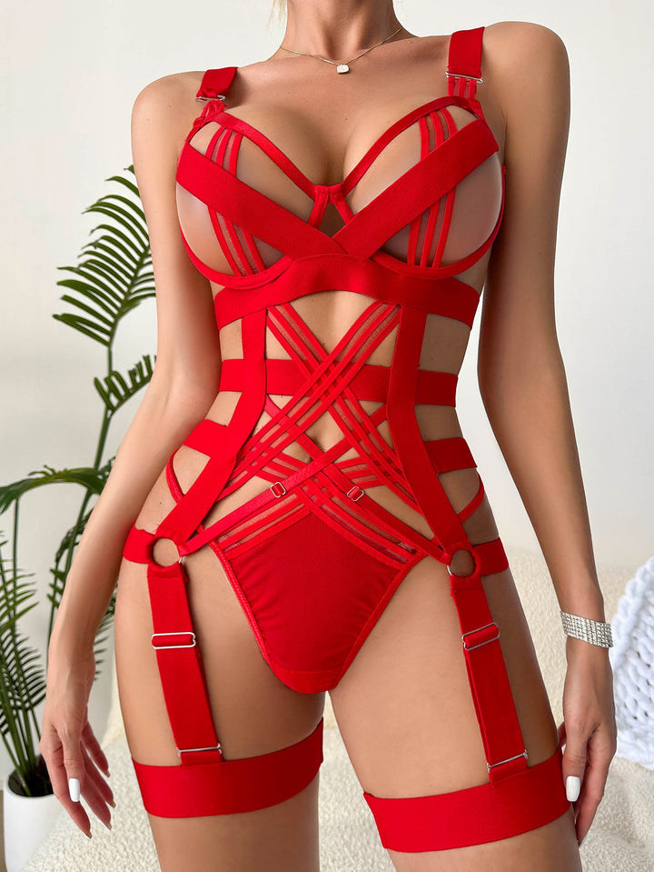 Wild motorcycle strap leg uniform temptation fun suit