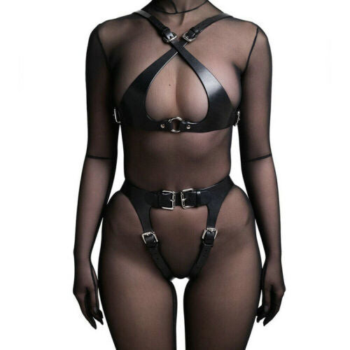 Adult leather bondage clothing