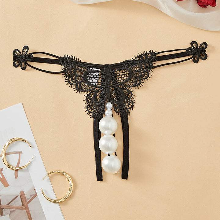 Open crotch can be filled with large pearls 3cm massage T pants