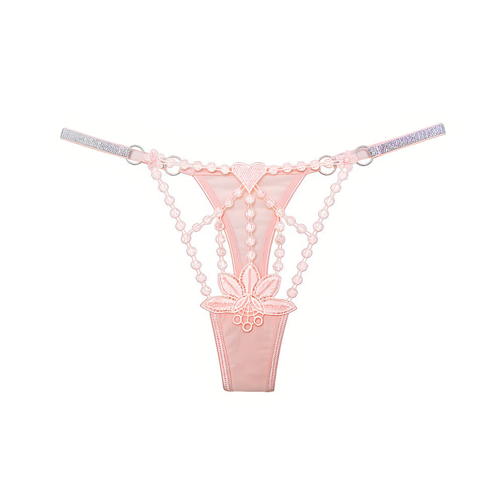 Ultra-thin hollow embroidery thin strap temptation underwear