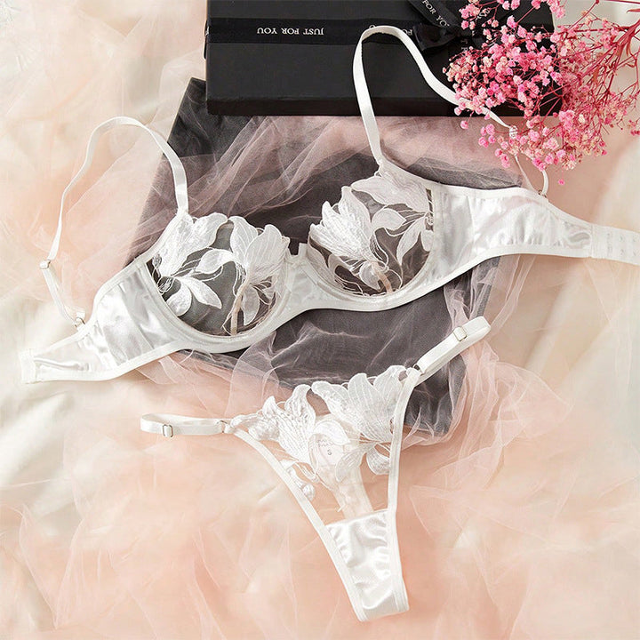 Embroidered Sexy Lingerie Bra Set