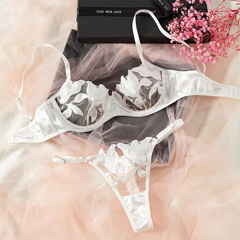 Embroidered Sexy Lingerie Bra Set