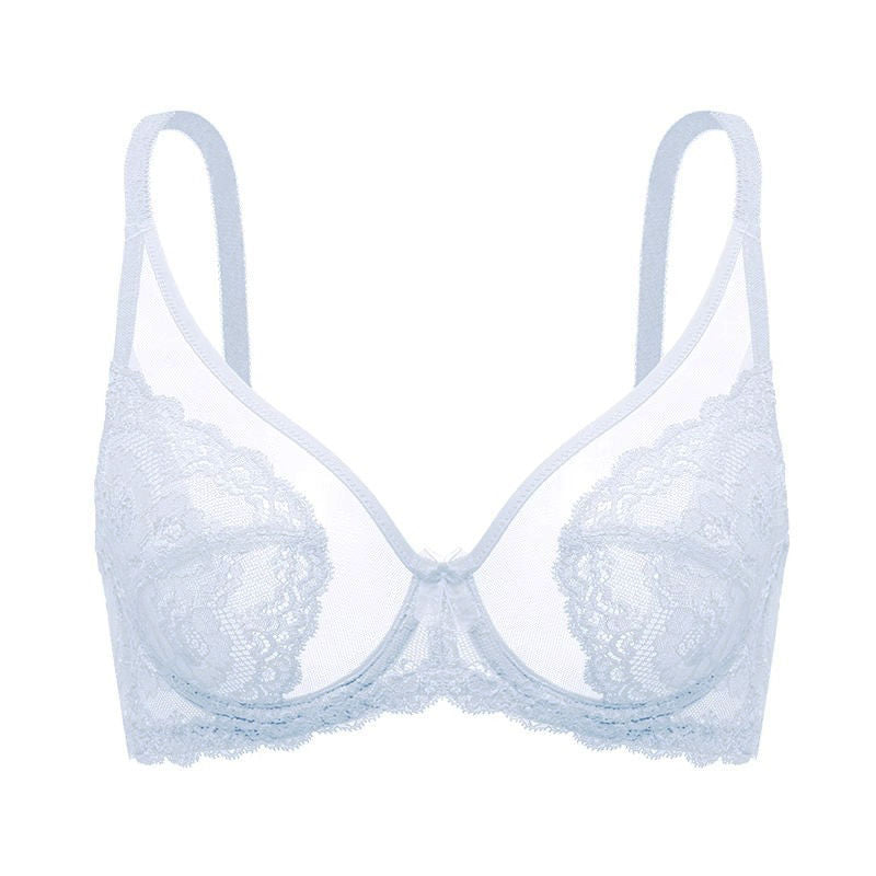 Plus-Size Sheer Lace Underwire Full-Cup Bra