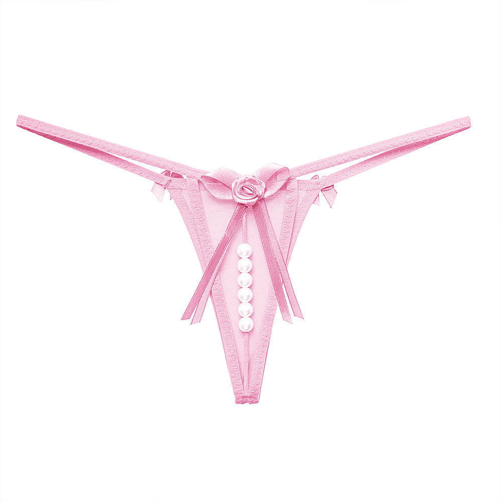 Hollow flower decoration temptation pearl panties