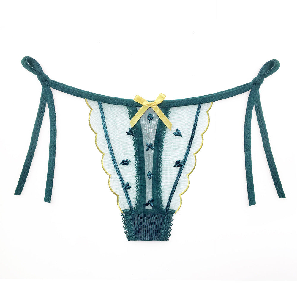 Japanese girl jacquard tulle breathable thong