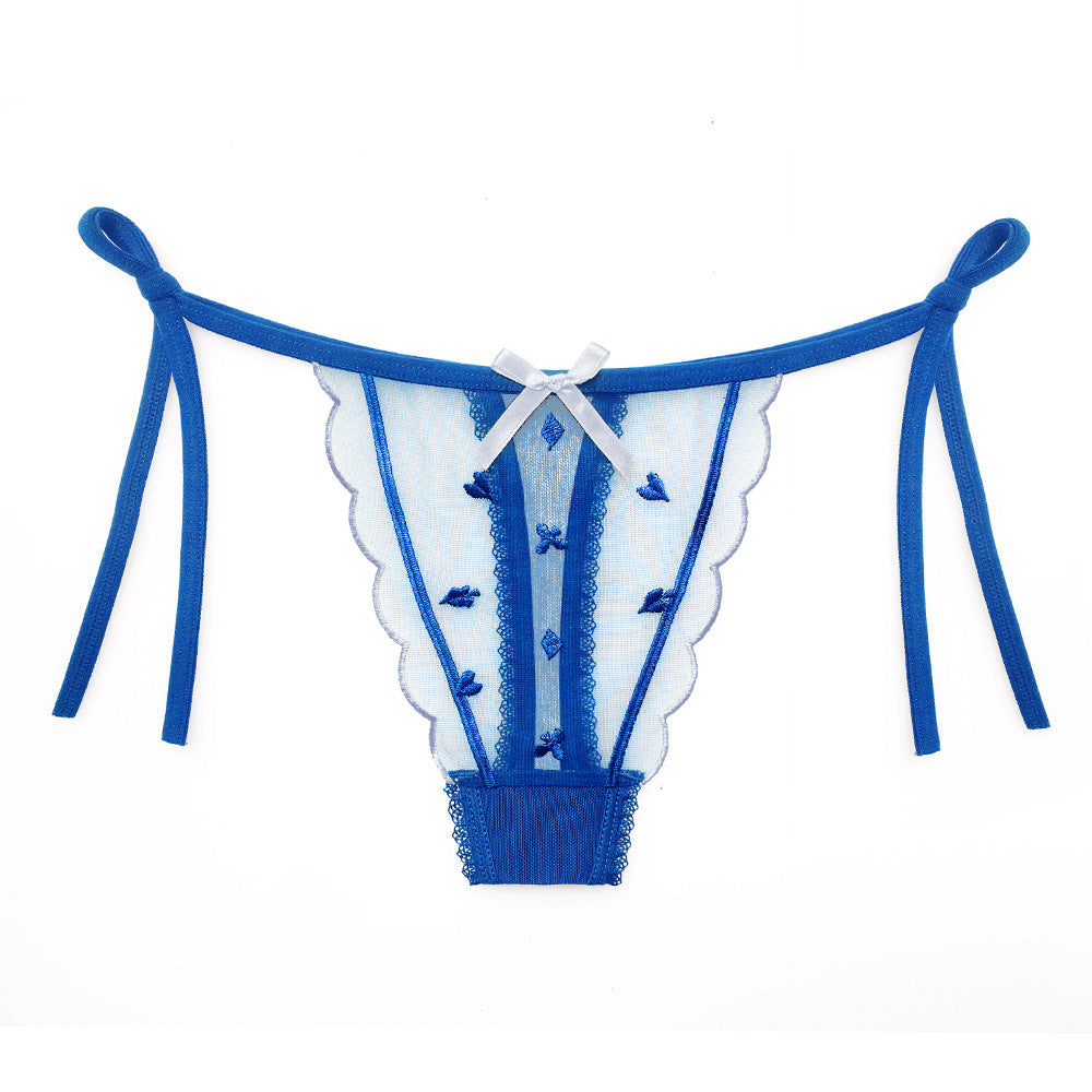 Japanese girl jacquard tulle breathable thong