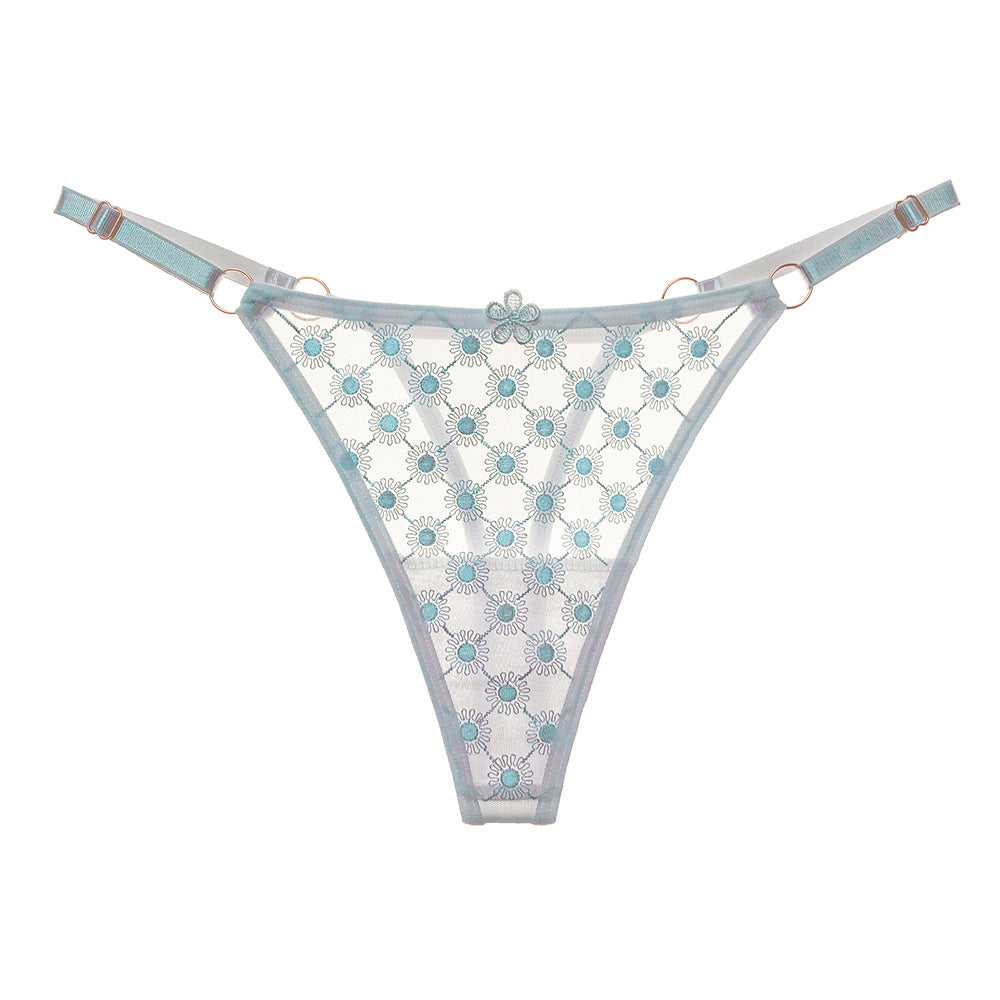 Jacquard thin mesh pure desire low waist adjustable thong