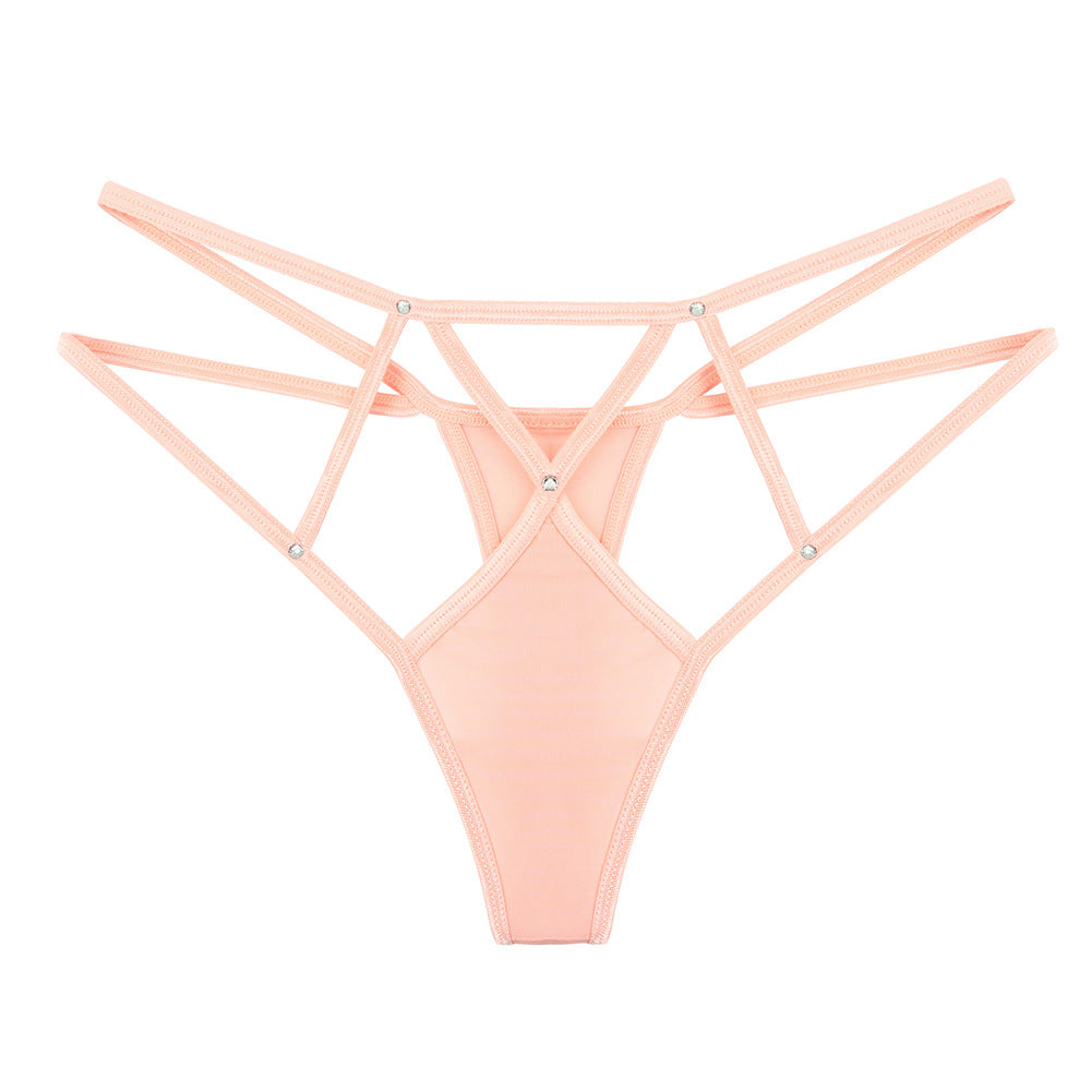 Hot diamond seamless breathable ice silk cross hollow underwear