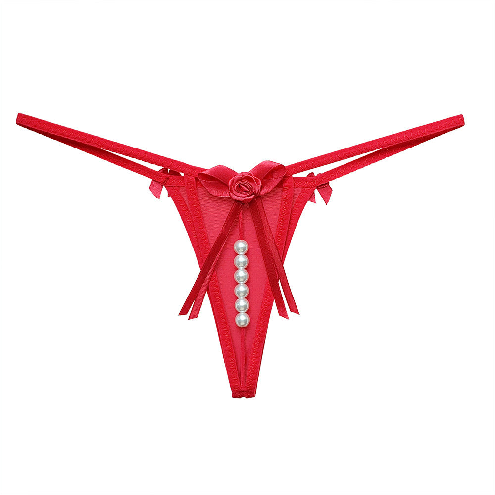 Hollow flower decoration temptation pearl panties