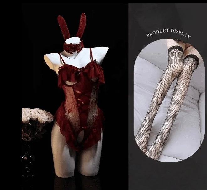 Red Bunny-Inspired Costume Set