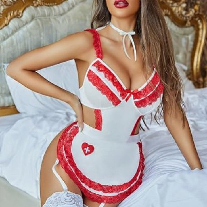 Hollow-Out Maid Costume Set