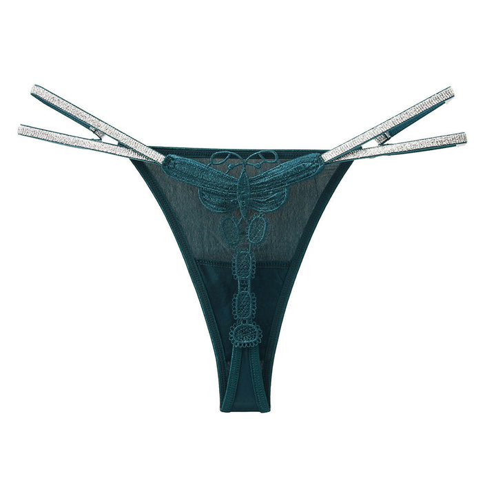 Ice Silk Seamless Sexy Water-soluble Flower Embroidery Temptation Thong