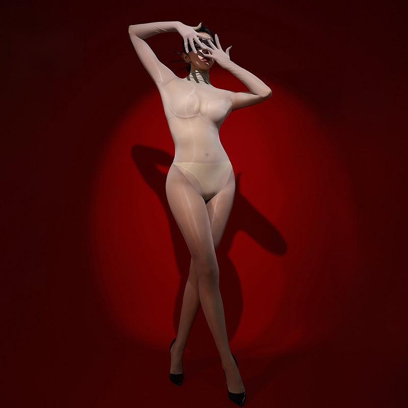 8D Glossy Seamless Full-Body Bodystocking