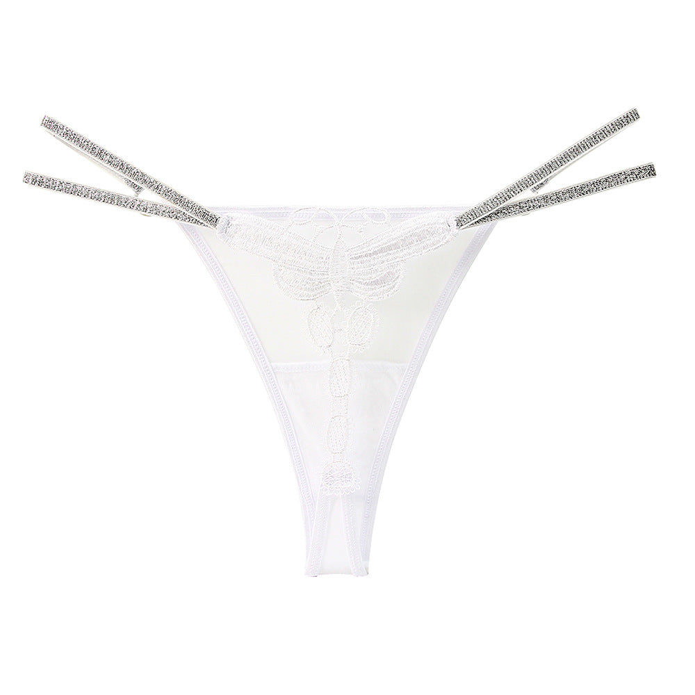 Ice Silk Seamless Sexy Water-soluble Flower Embroidery Temptation Thong