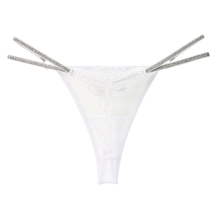 Ice Silk Seamless Sexy Water-soluble Flower Embroidery Temptation Thong