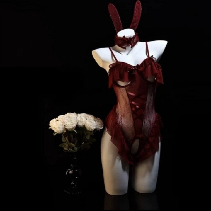 Red Bunny-Inspired Costume Set
