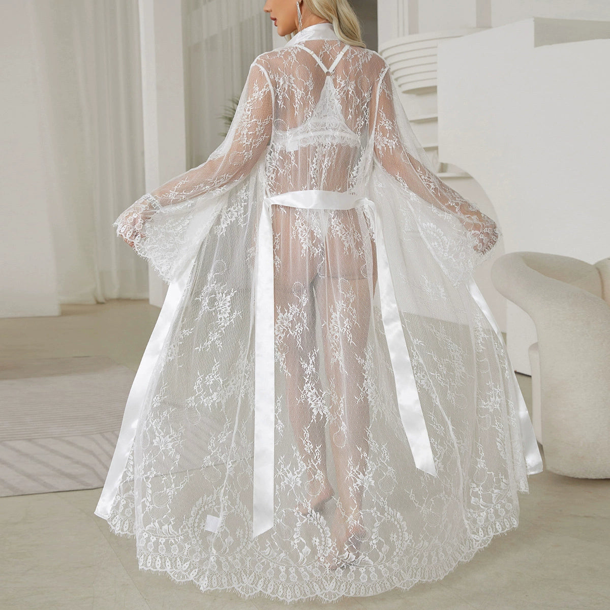 Sexy lace nightgown set