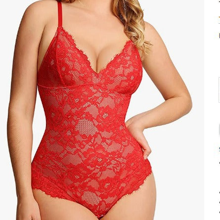 Full Lace V-Neck Shaping Bodysuit