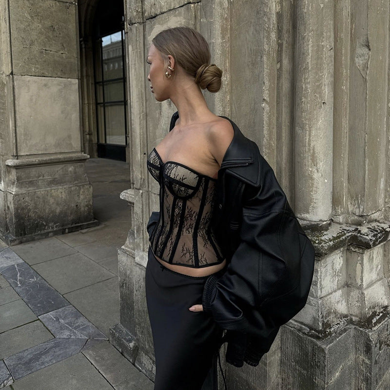 One-shoulder halter top