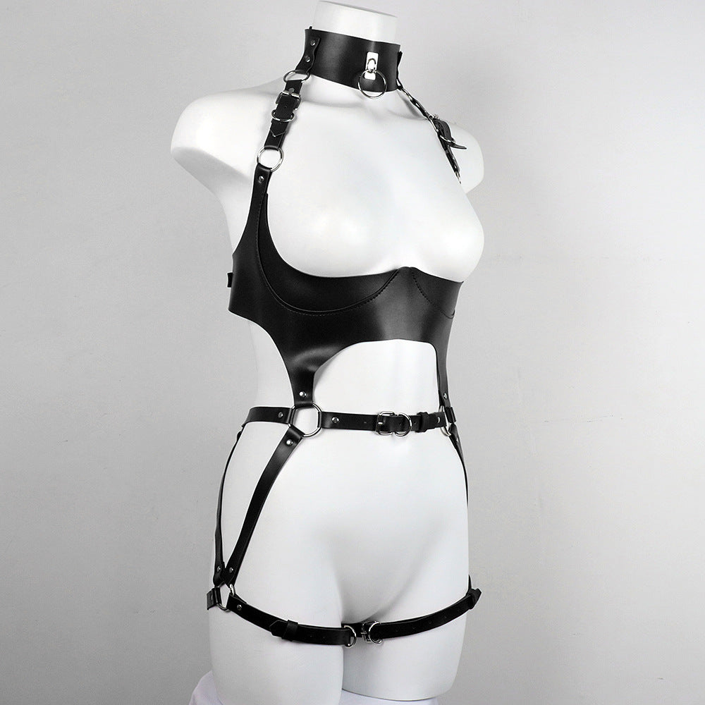 Hollow bondage sexy one-piece bondage suit