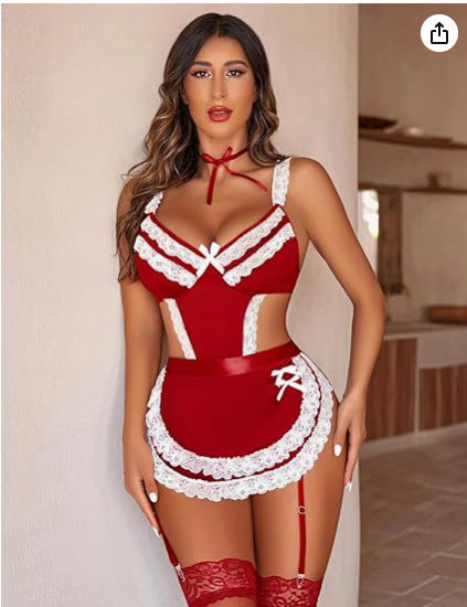 Hollow-Out Maid Costume Set