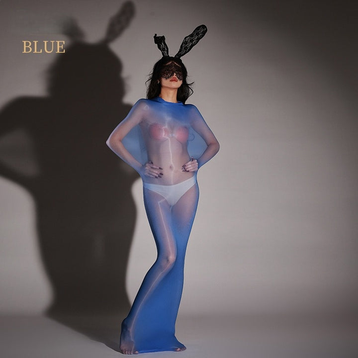 5D Ultra-Sheer Seamless Shiny Bodystocking Sleep Sack (Unisex, Plus Size)