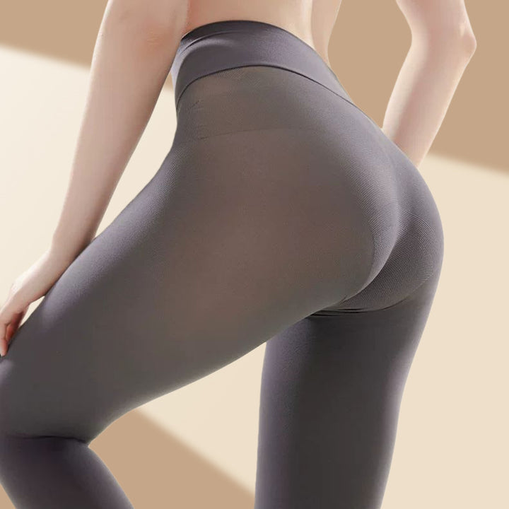 Seamless Black Velvet Silky Pantyhose