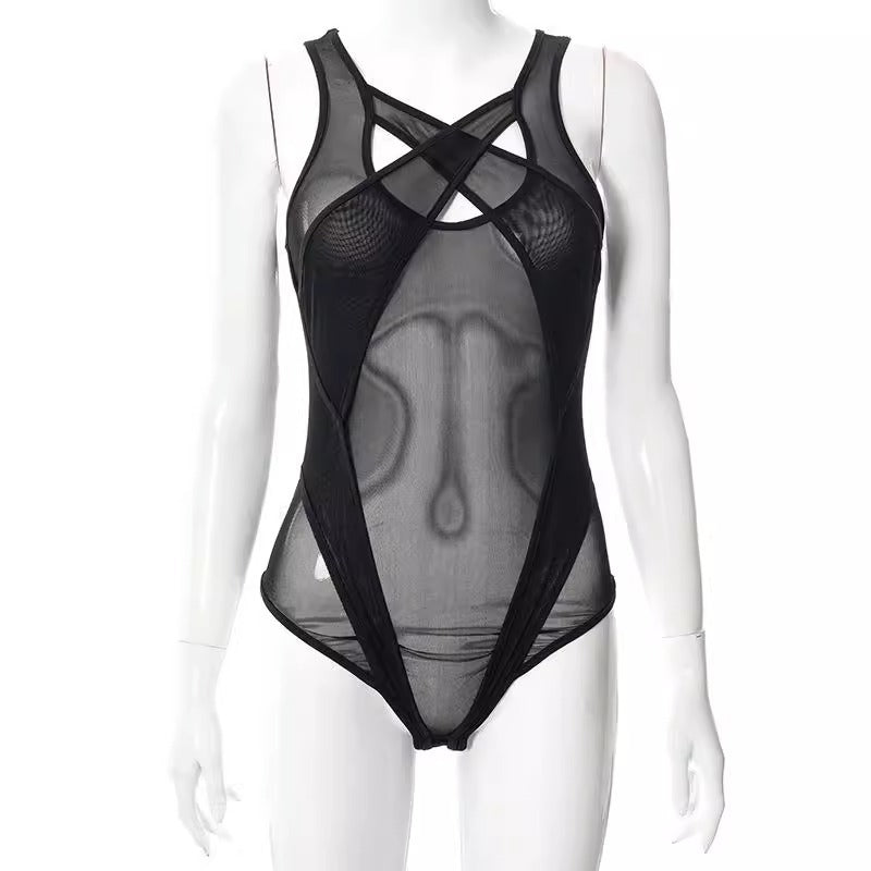 Sexy See-Through Hollow Bodysuit