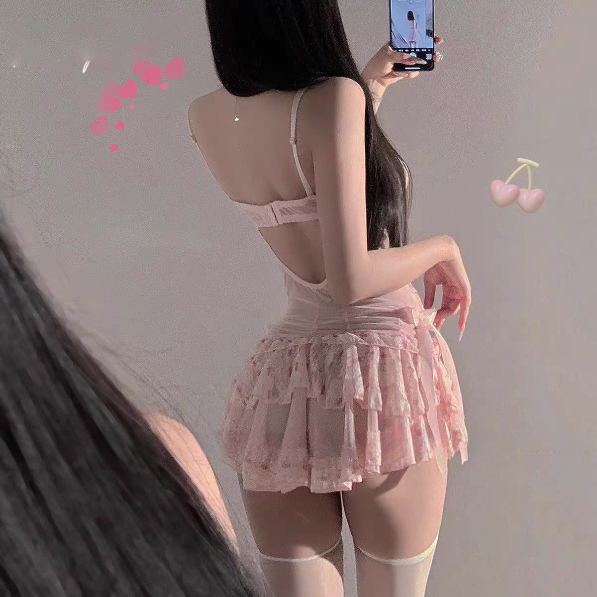 Lace cake skirt temptation fishbone uniform