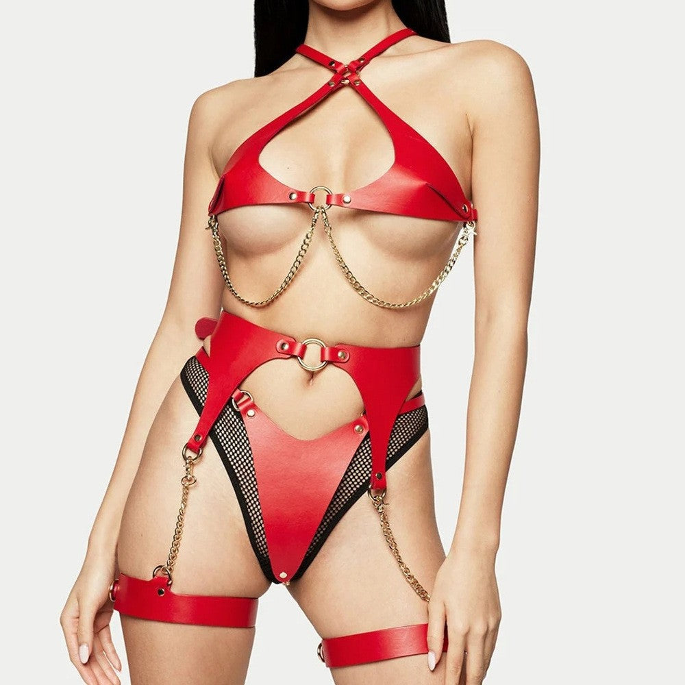 Leather underwear set