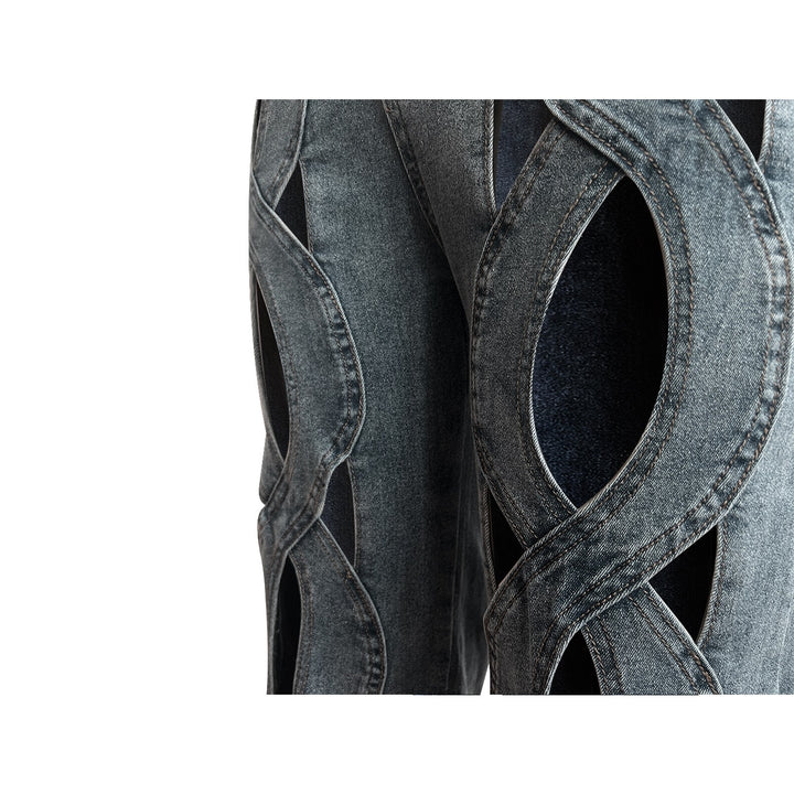 Twist Cutout Straight-Leg Denim Jeans