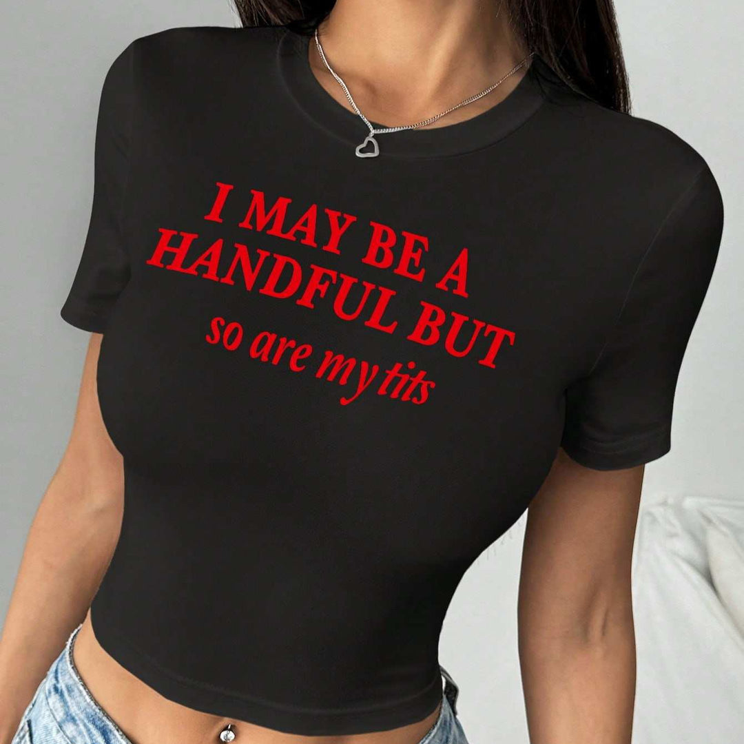Street Style Letter Print Cropped Tee