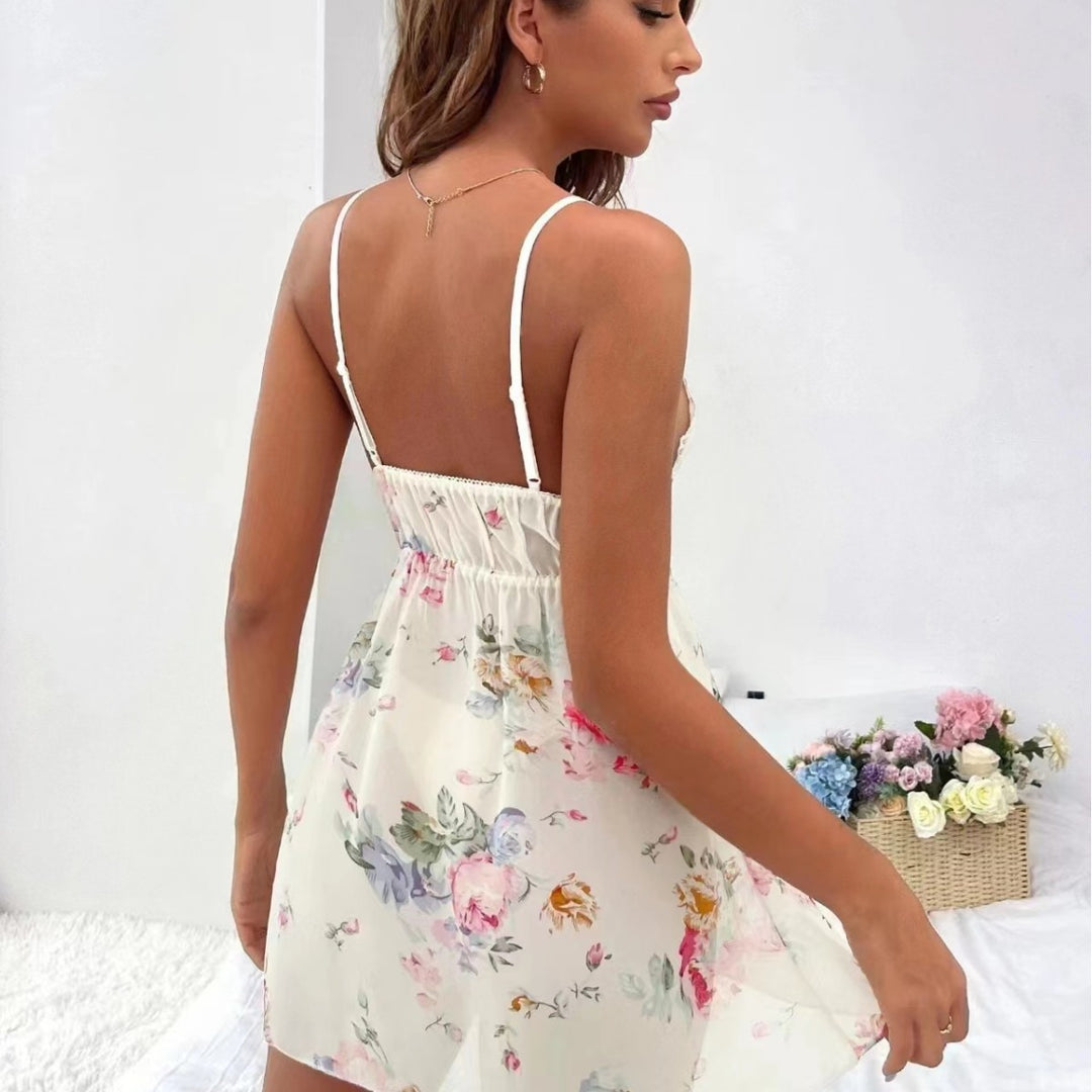Sweet Chiffon Lace Pajamas - Soft Loungewear