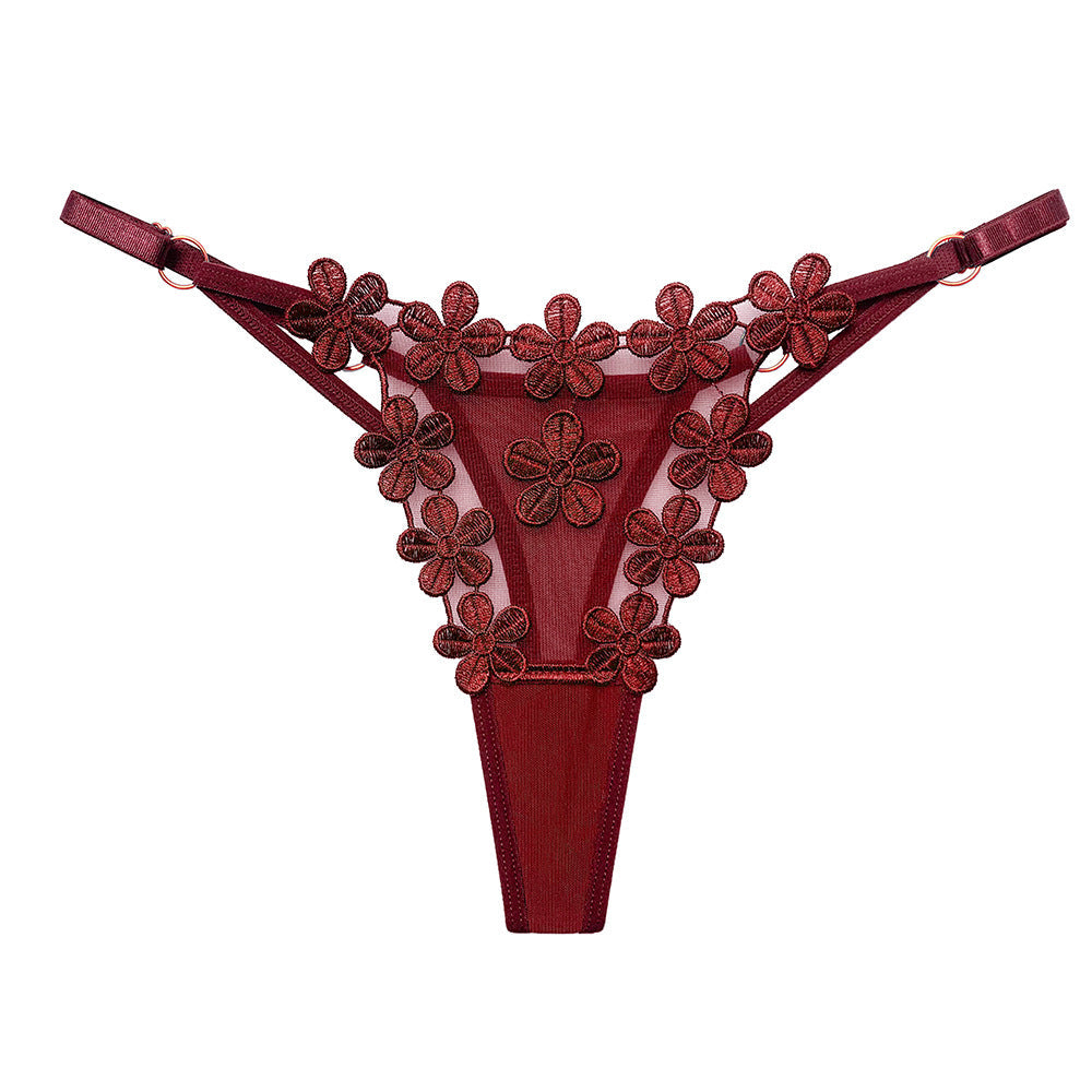 Mesh sexy breathable adjustable thin strap thong