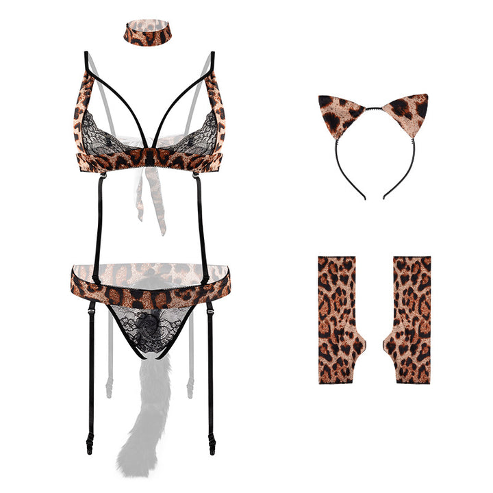 Leopard Print Cat-Inspired Bodysuit