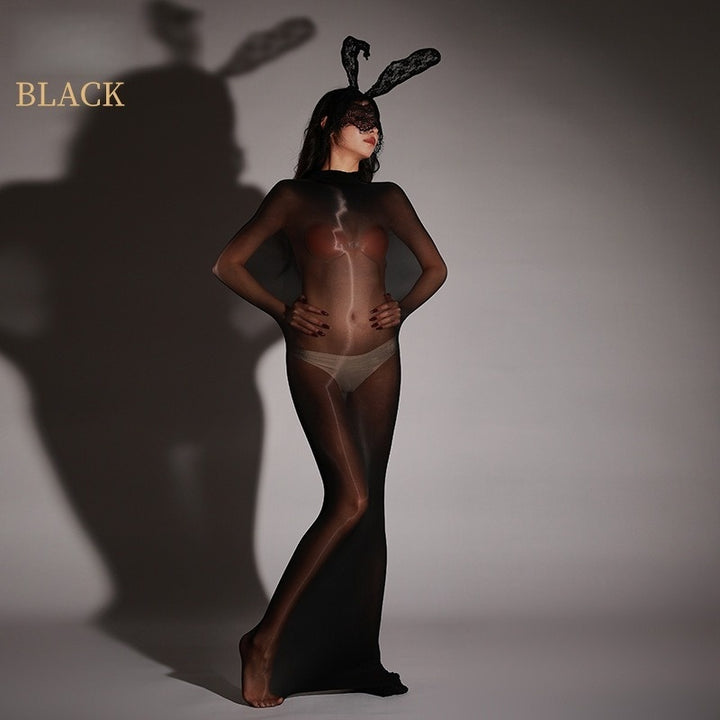 5D Ultra-Sheer Seamless Shiny Bodystocking Sleep Sack (Unisex, Plus Size)