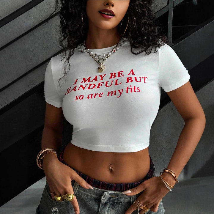 Street Style Letter Print Cropped Tee