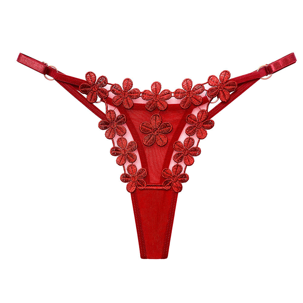 Mesh sexy breathable adjustable thin strap thong