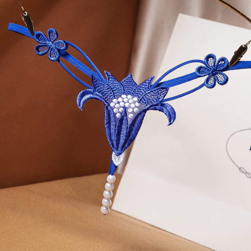 Hollow Pearl Flower Thong
