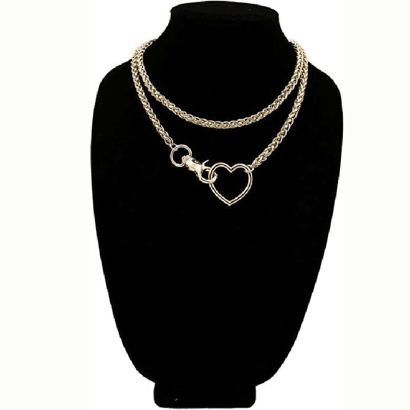 Heart Shaped Multi-Layered Cuban Necklace