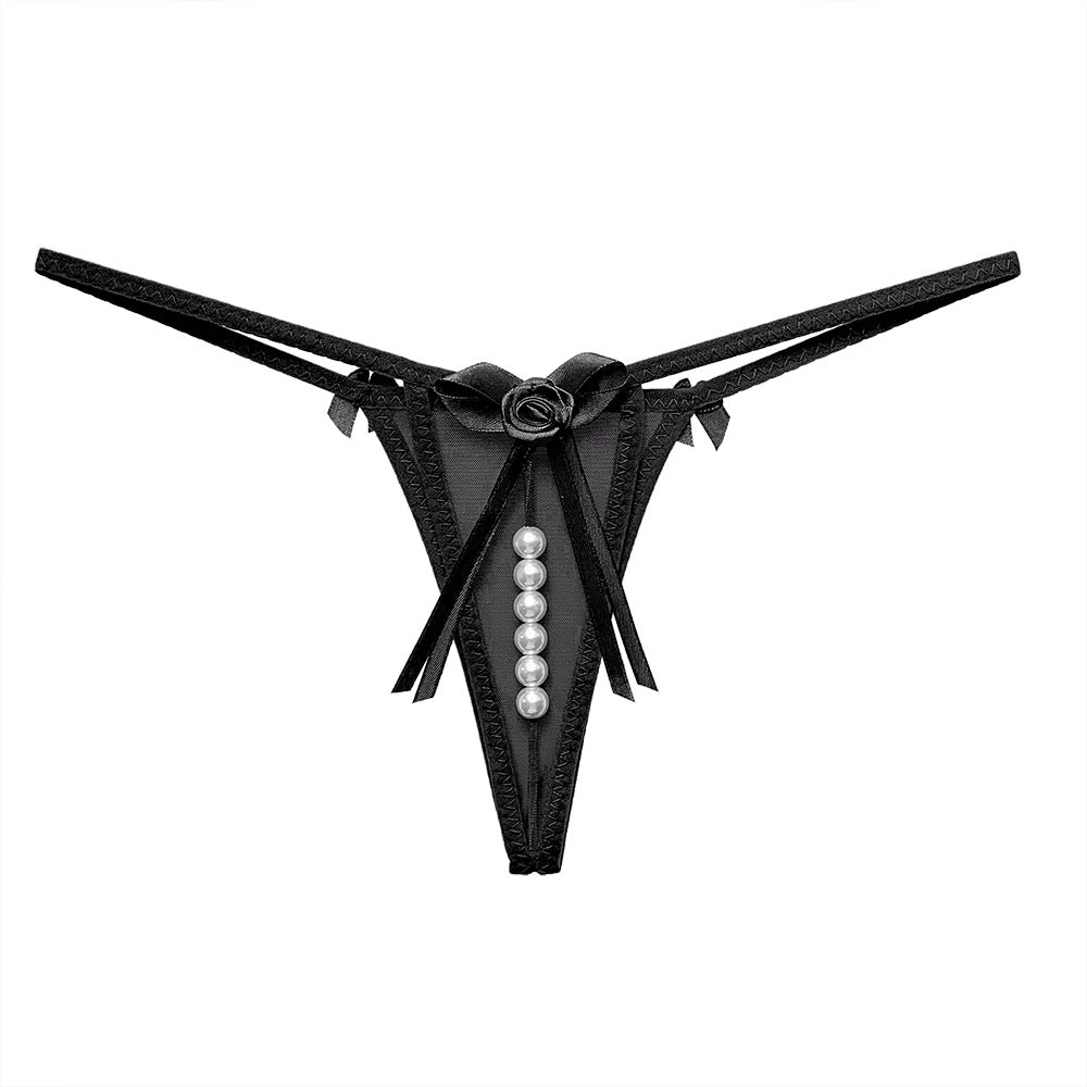 Hollow flower decoration temptation pearl panties