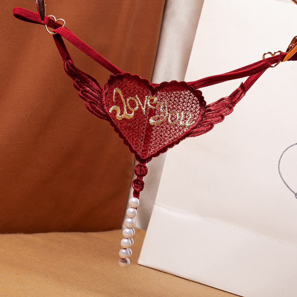 See-through jacquard embroidered briefs