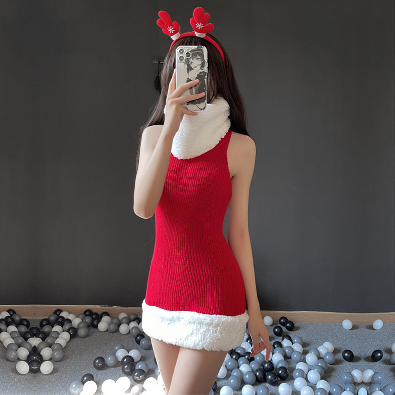 Sexy Christmas Turtleneck Knitted Sherpa Neck Sweater