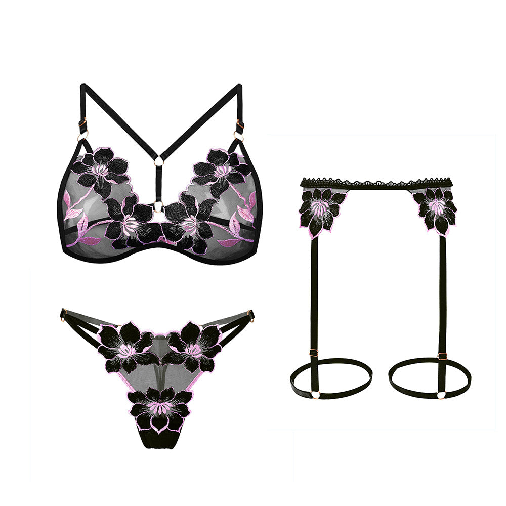 Tempting Sexy Panties and Garters Three-piece Set