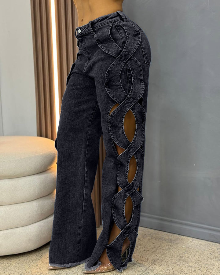 S-Curve Cutout Denim Pants