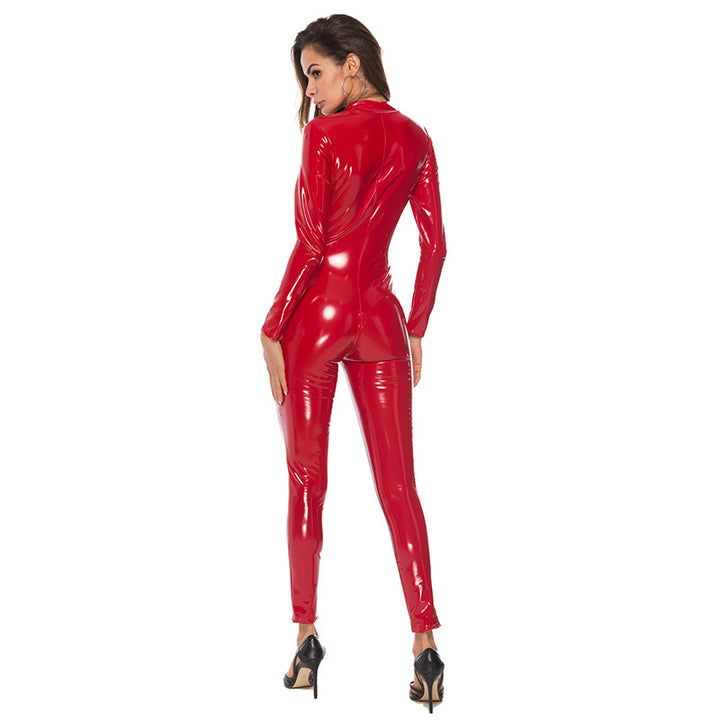 PU Glossy Zipper Bodysuit