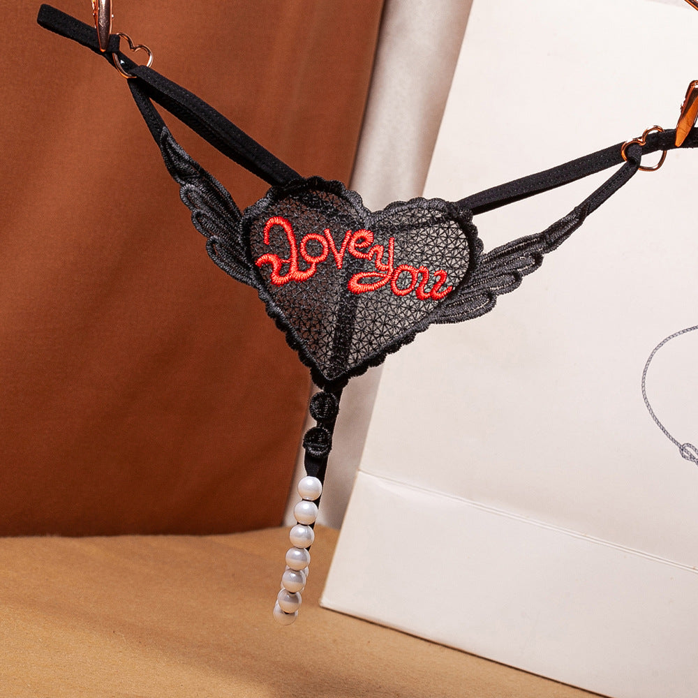 See-through jacquard embroidered briefs
